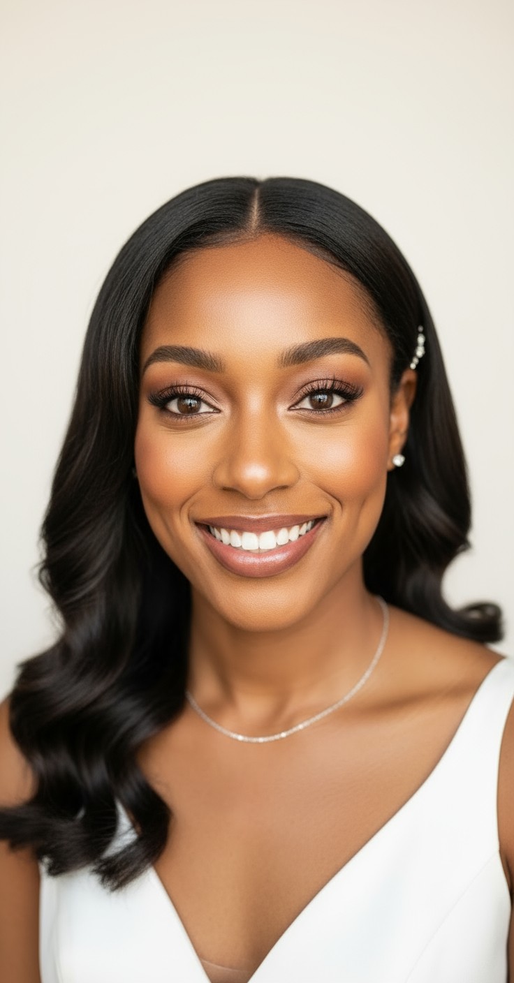 After Sleek Wedding Hair Down